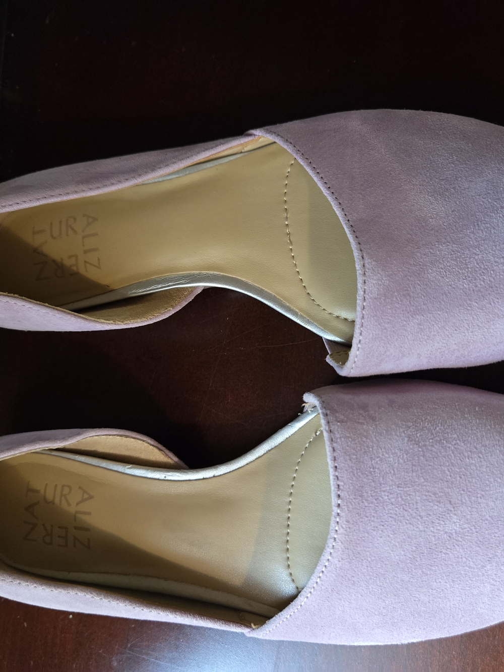 Naturalizer Lilac Suede D'Orsay Flats - Lilac